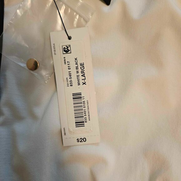 NWT Worthington White with Black Long Sleeve Button-Down Shirt Size XL - Picture 8 of 13